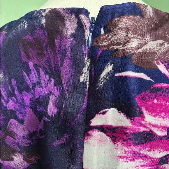 Nine West NWT Floral Mini Dress - Purple and Pink zipper 4 - Picture 4 of 10